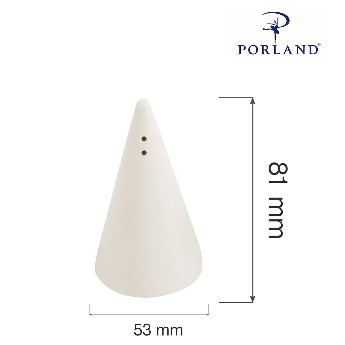 Solniczka Porland Line w kolorze kremowym, porcelanowa