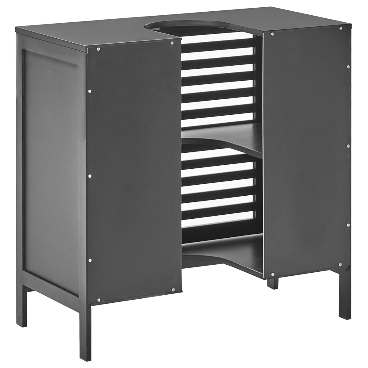 Szafka łazienkowa pod umywalkę MISSOULA Bambus 60 cm Czarny