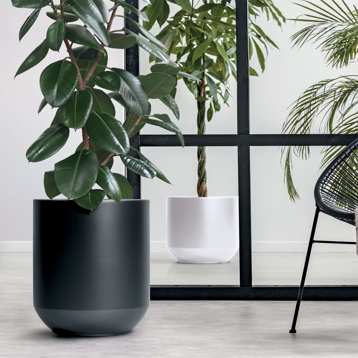 Doniczka Donica Ogrodowa 46,9 Cm Okrągła Na Taras Do Ogrodu Domu Biała