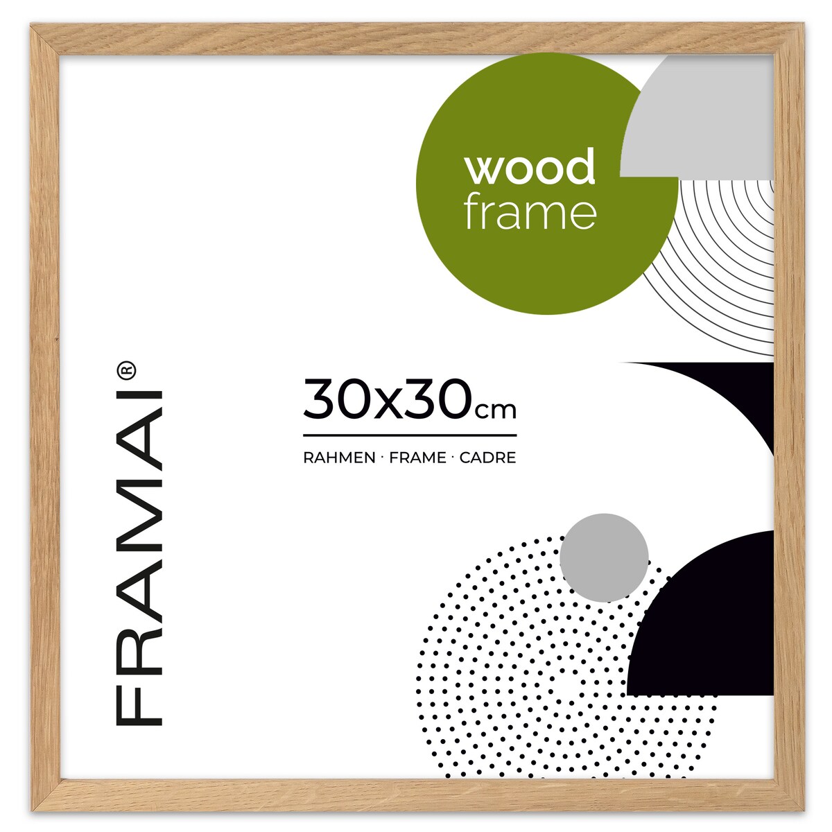 Ramka na zdjęcia 30x30 cm ramka drewniana dębowa naturalna foto ramka z litego drewna dębowego kwadratowa OAK FRAMAI