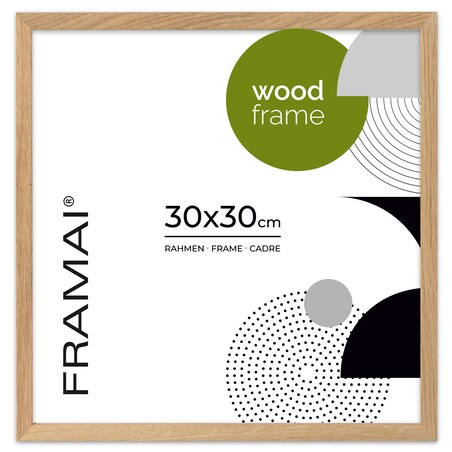 Ramka na zdjęcia 30x30 cm ramka drewniana dębowa naturalna foto ramka z litego drewna dębowego kwadratowa OAK FRAMAI
