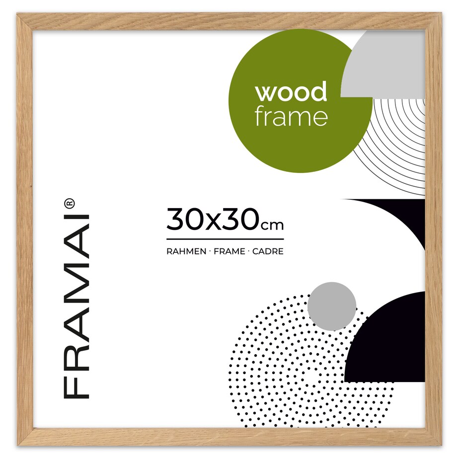 Ramka na zdjęcia 30x30 cm ramka drewniana dębowa naturalna foto ramka z litego drewna dębowego kwadratowa OAK FRAMAI