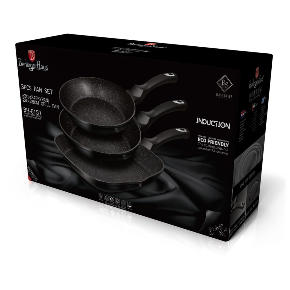 Zestaw patelni marmurowych z patelnią grillową Berlinger Haus BH-6157