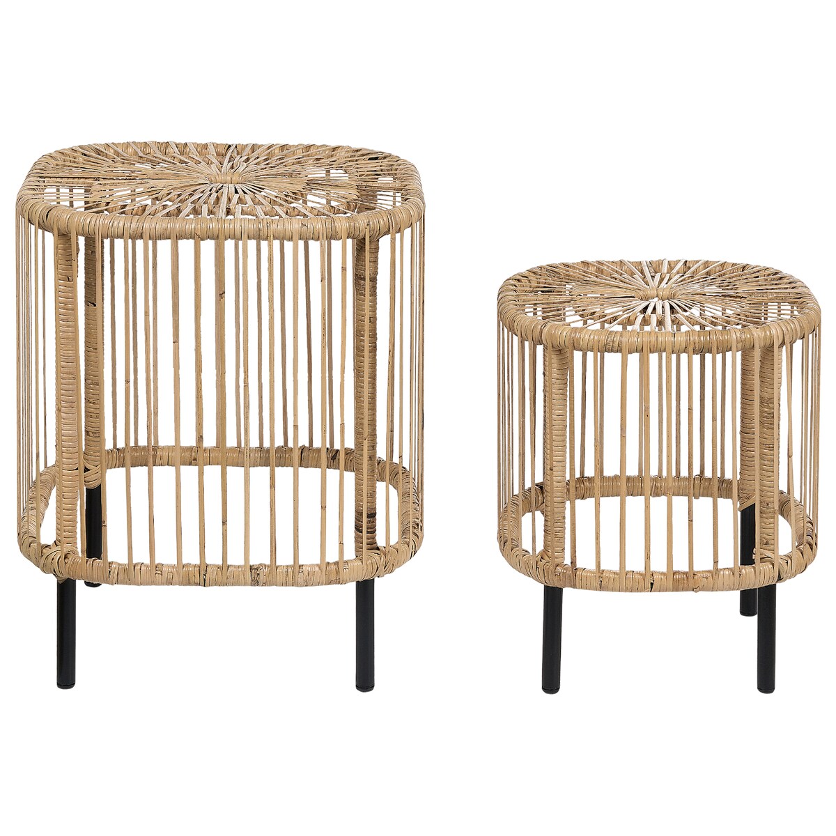 Zestaw 2 stolików kawowych CESENATICO Rattan Naturalny
