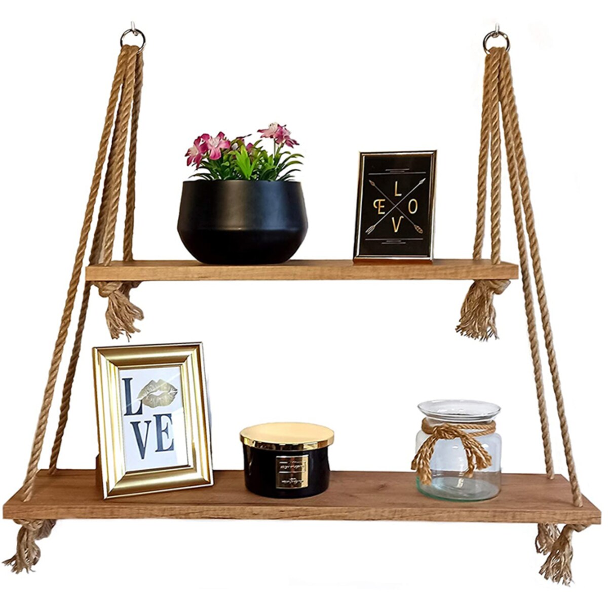 Nowoczesne półki wiszące dąb craft złoty - Darlin