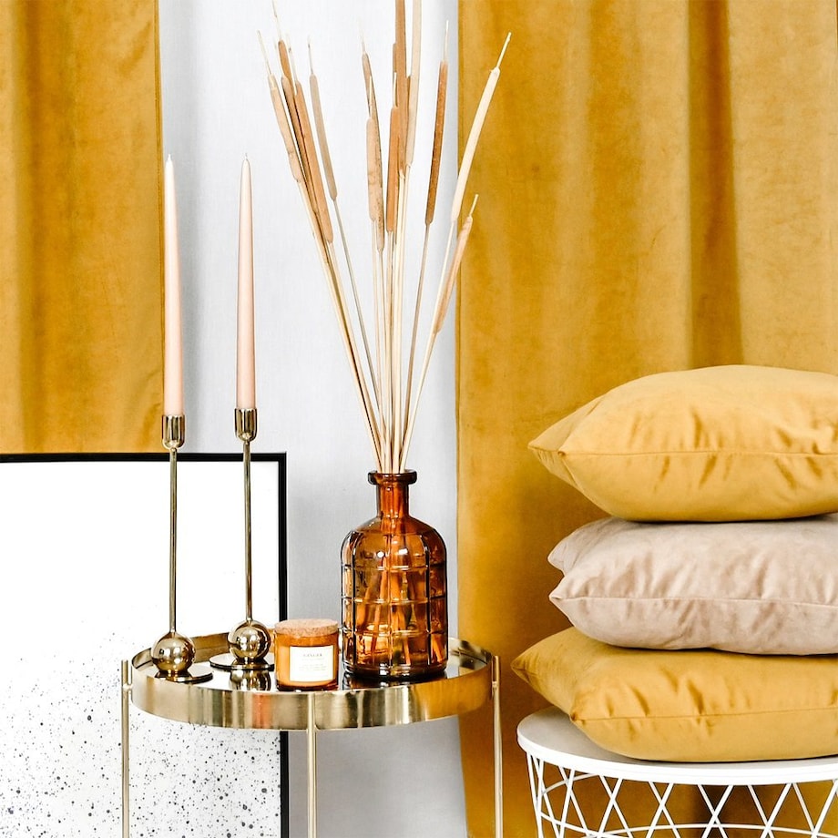 Miodowa zasłona Werona z weluru 140x270