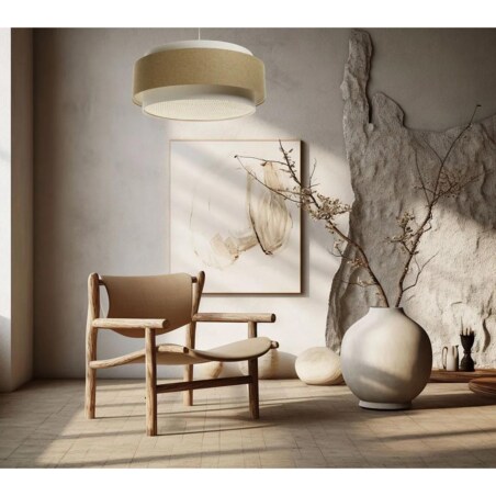 Lampa wisząca ERUTAN DUDU RATTAN kremowa/żółta