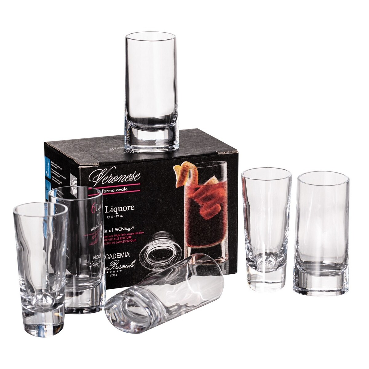 Kieliszki do likieru Arieen 6szt. 75ml, 4,1 x 4,7 x 9,7 cm