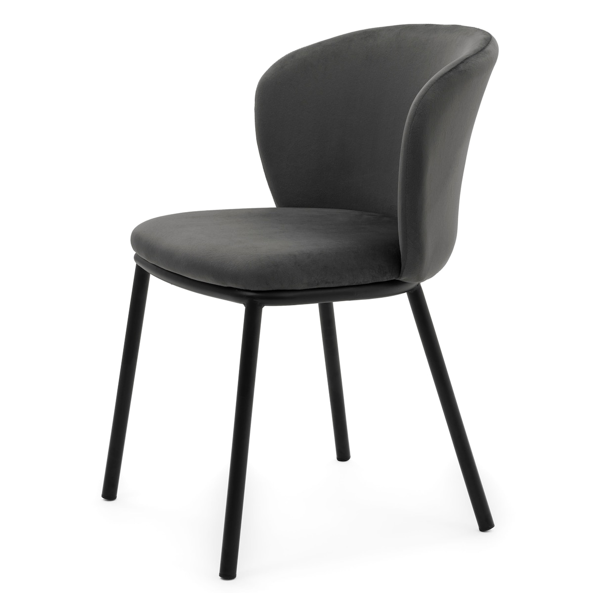 KRZESŁO TAPICEROWANE WELUROWE DO SALONU JADALNI GLAMOUR SZARE BARI