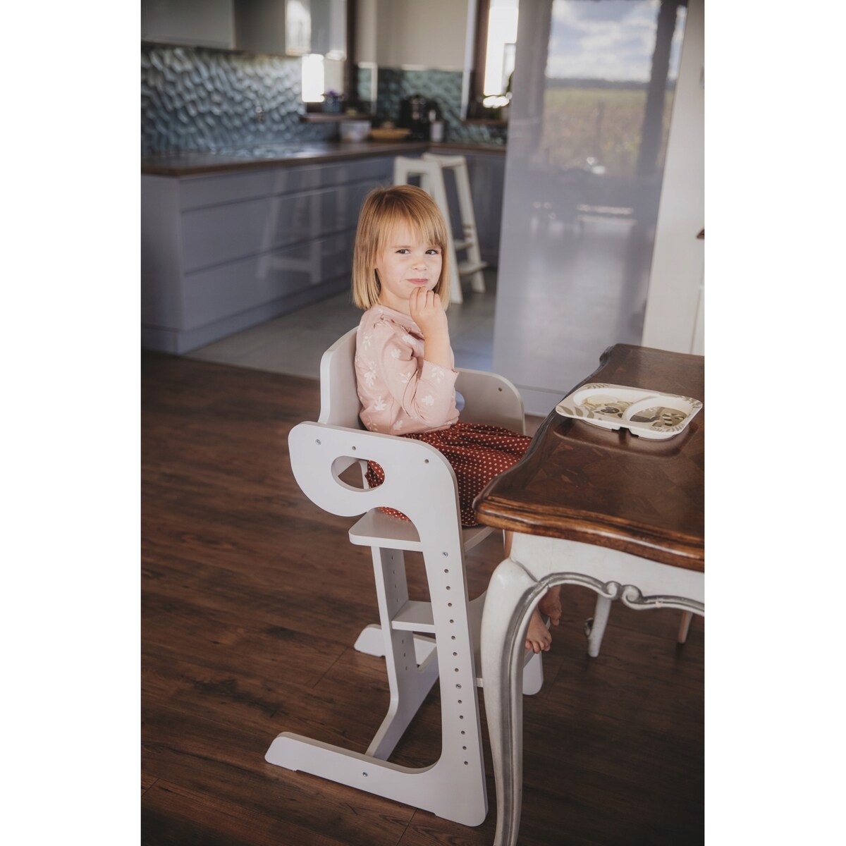 Krzesełko do karmienia DREWNIANE 3w1 REGULOWANE CERTYFIKOWANE