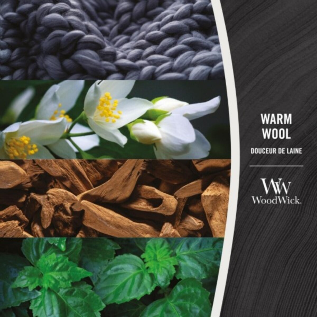 WoodWick świeca mała WARM WOOL