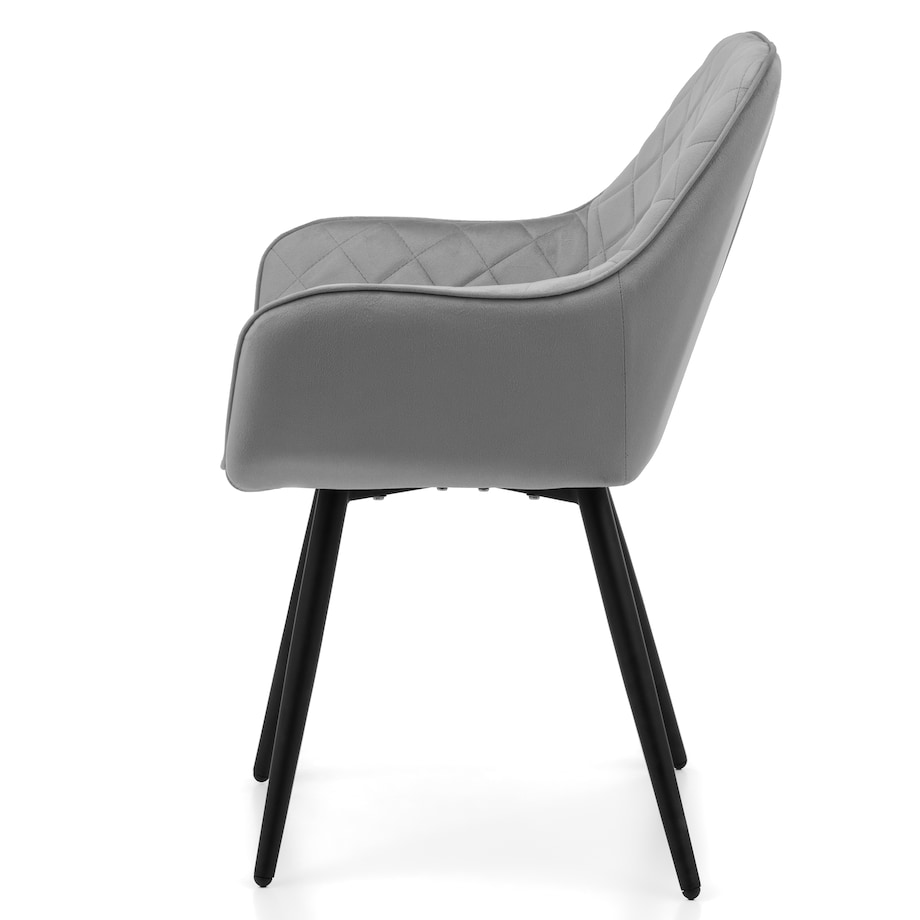 Krzesło tapicerowane COLIN aksamit velvet welur do salonu jadalni jasnoszary