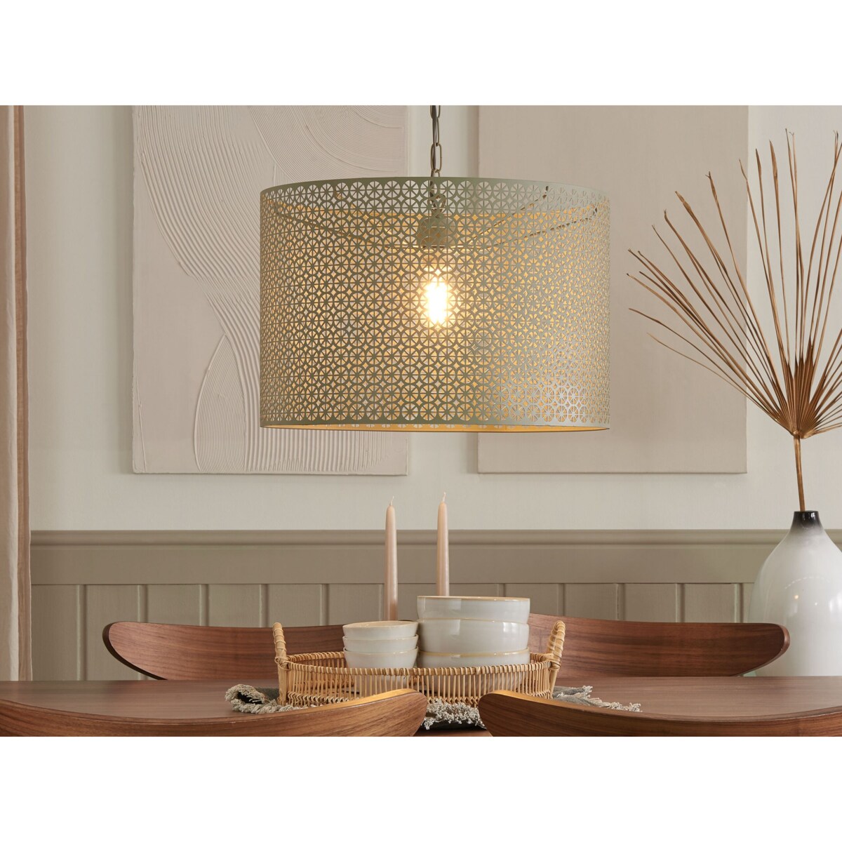 Lampa wisząca metalowa szara MEZEN