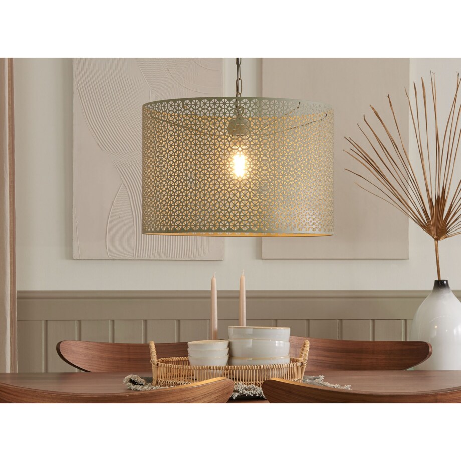 Lampa wisząca metalowa szara MEZEN