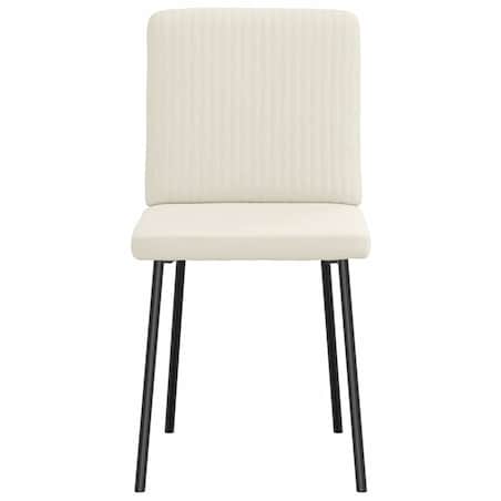 vidaXL Krzesła stołowe, 2 szt., kremowe, obite aksamitem