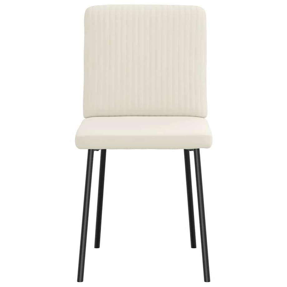 vidaXL Krzesła stołowe, 2 szt., kremowe, obite aksamitem