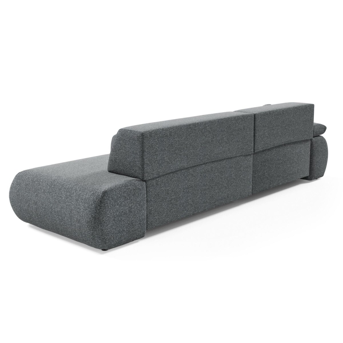 Narożnik rozkładany PENTI z pojemnikiem na pościel, lewy, ciemno-szary