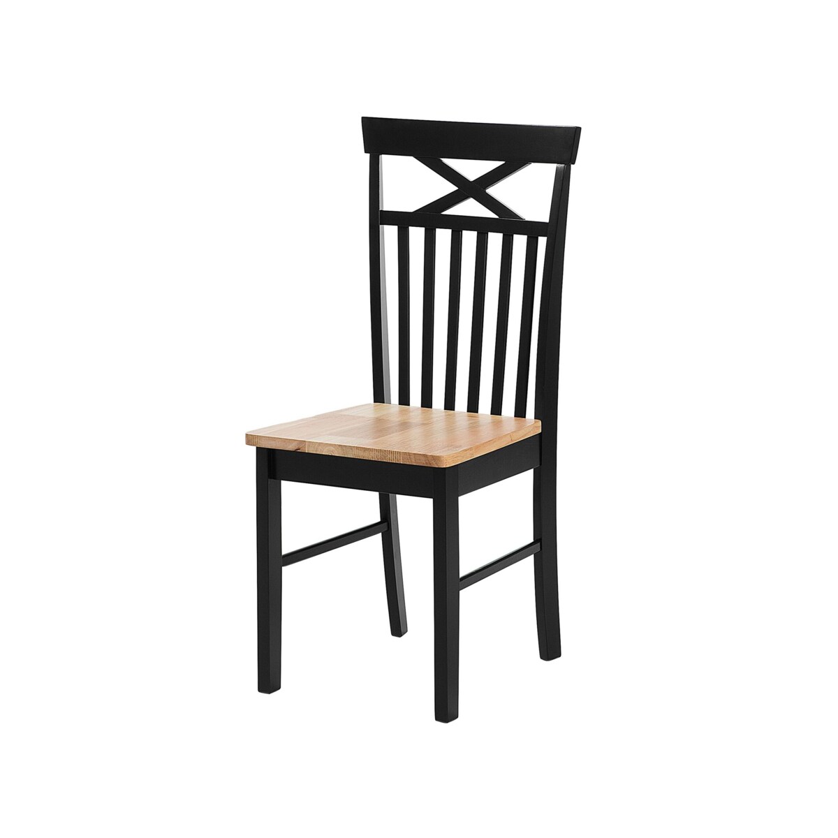 Zestaw do jadalni stół i 4 krzesła drewniany jasny z czarnym HOUSTON