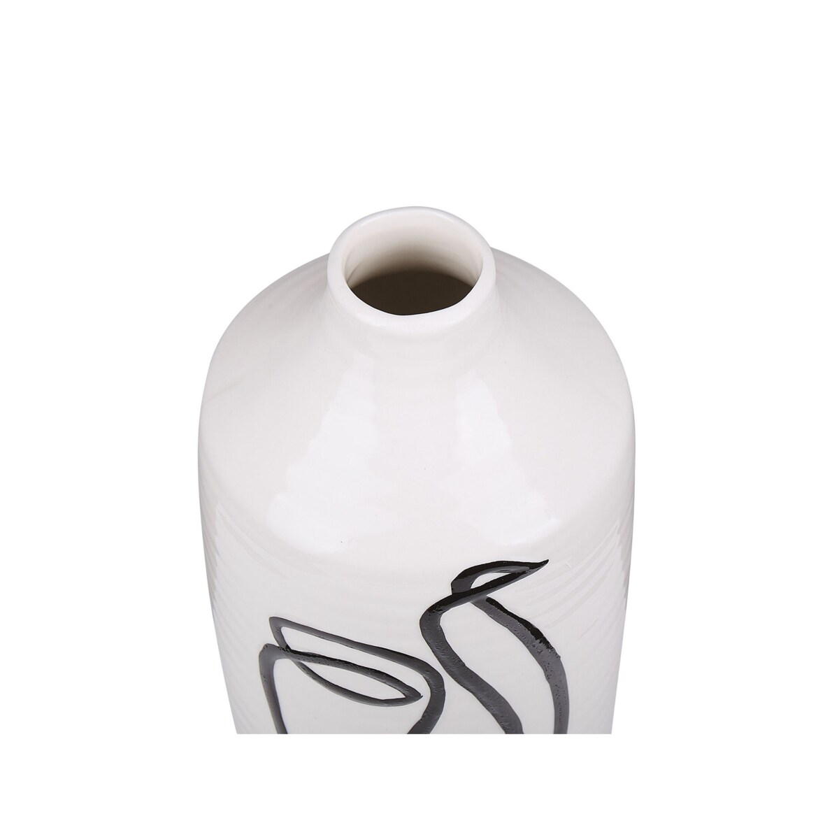 Wazon na kwiaty ceramiczny biały AENUS