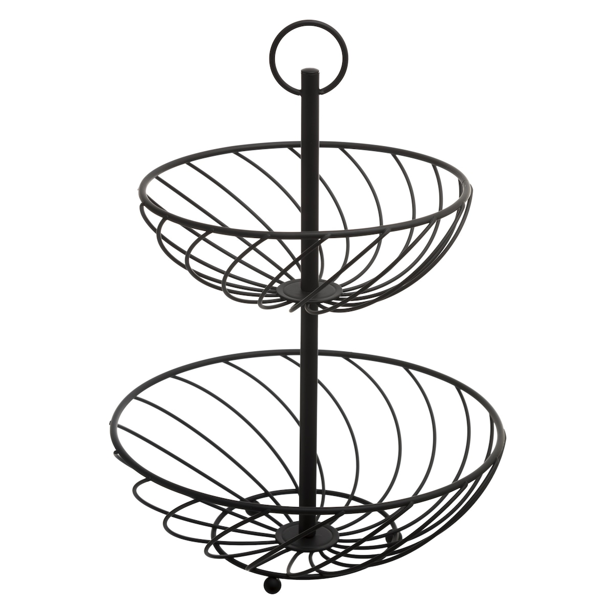 Etażerka metalowa, 2 poziomy, wys. 30 cm, kolor czarny