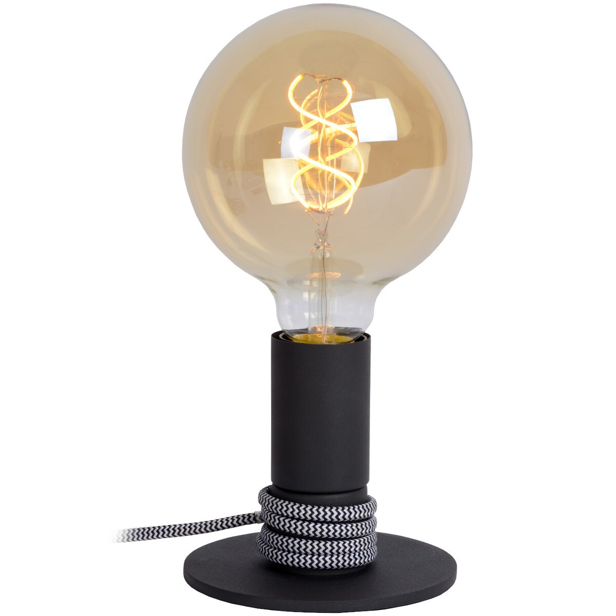 Nocna LAMPKA stojąca MARIT 45576/01/30 Lucide stołowa LAMPA metalowa czarna