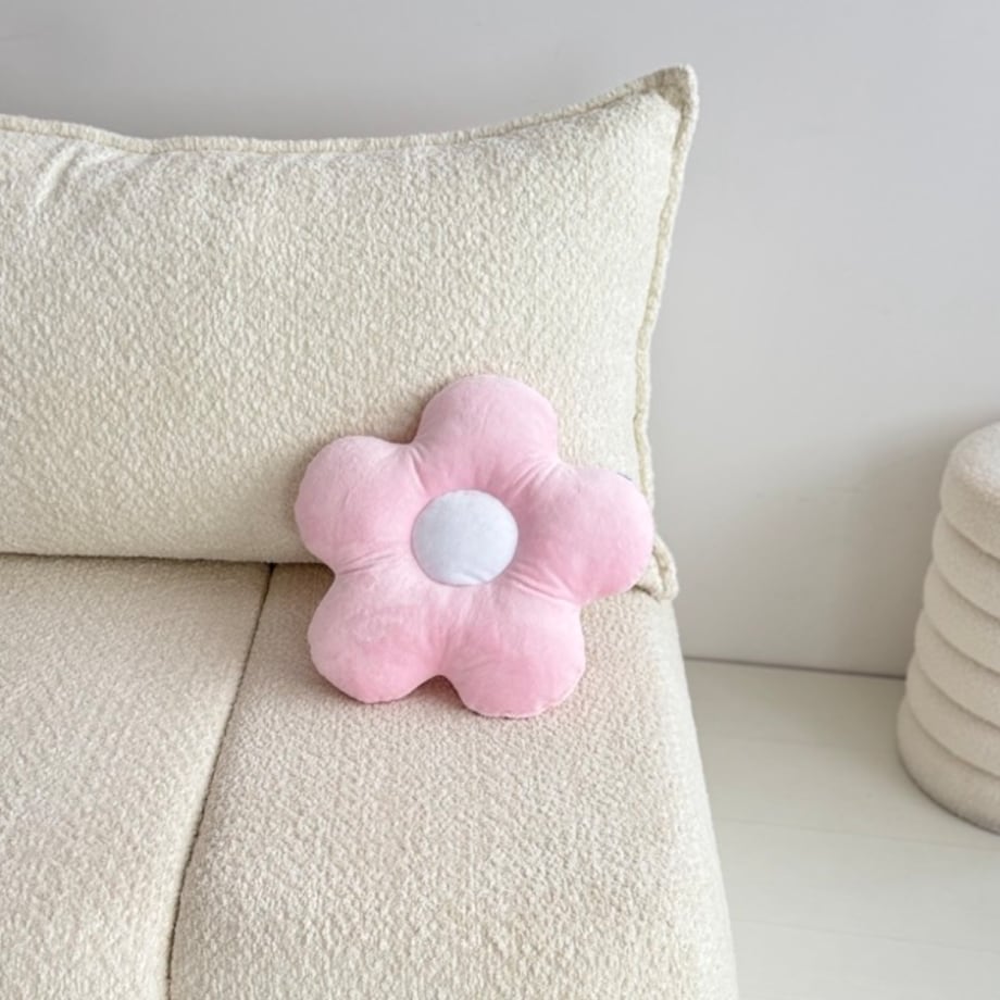 Poduszka kwiatek różowy minky