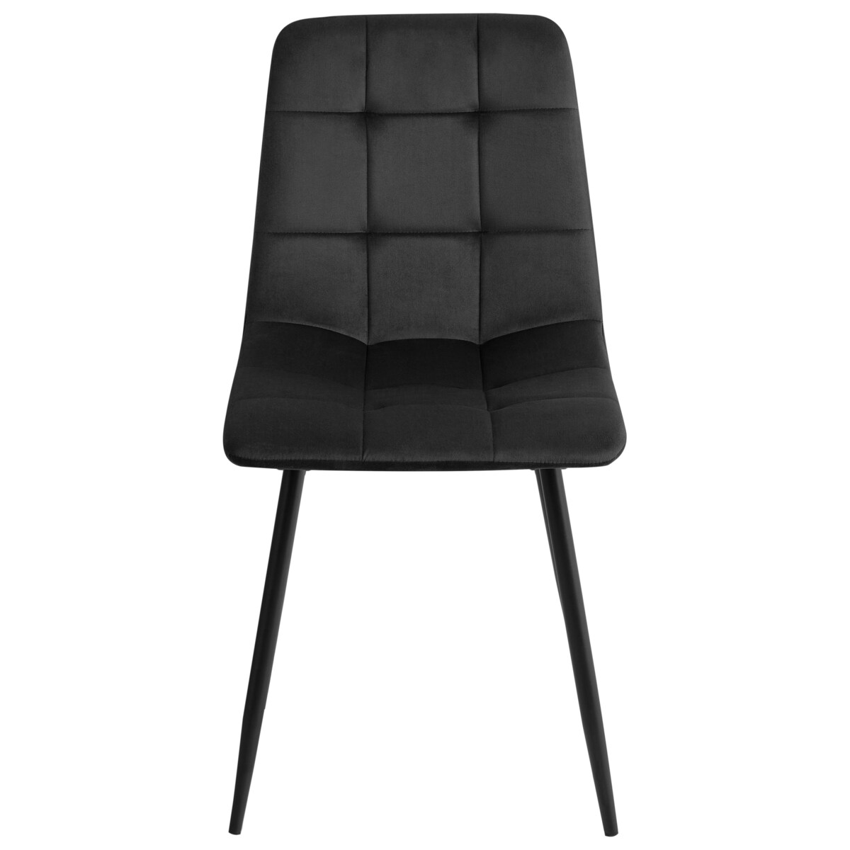 Zestaw 4 krzeseł do jadalni POWELL Welur Czarny