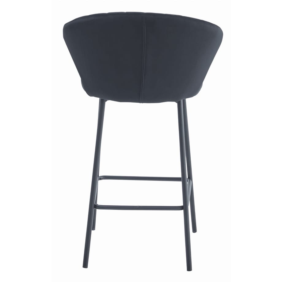 Hoker Do Jadalni Kuchni Baru Wysoki Gatta - Czarny Aksamit / Nogi Czarne X 2
