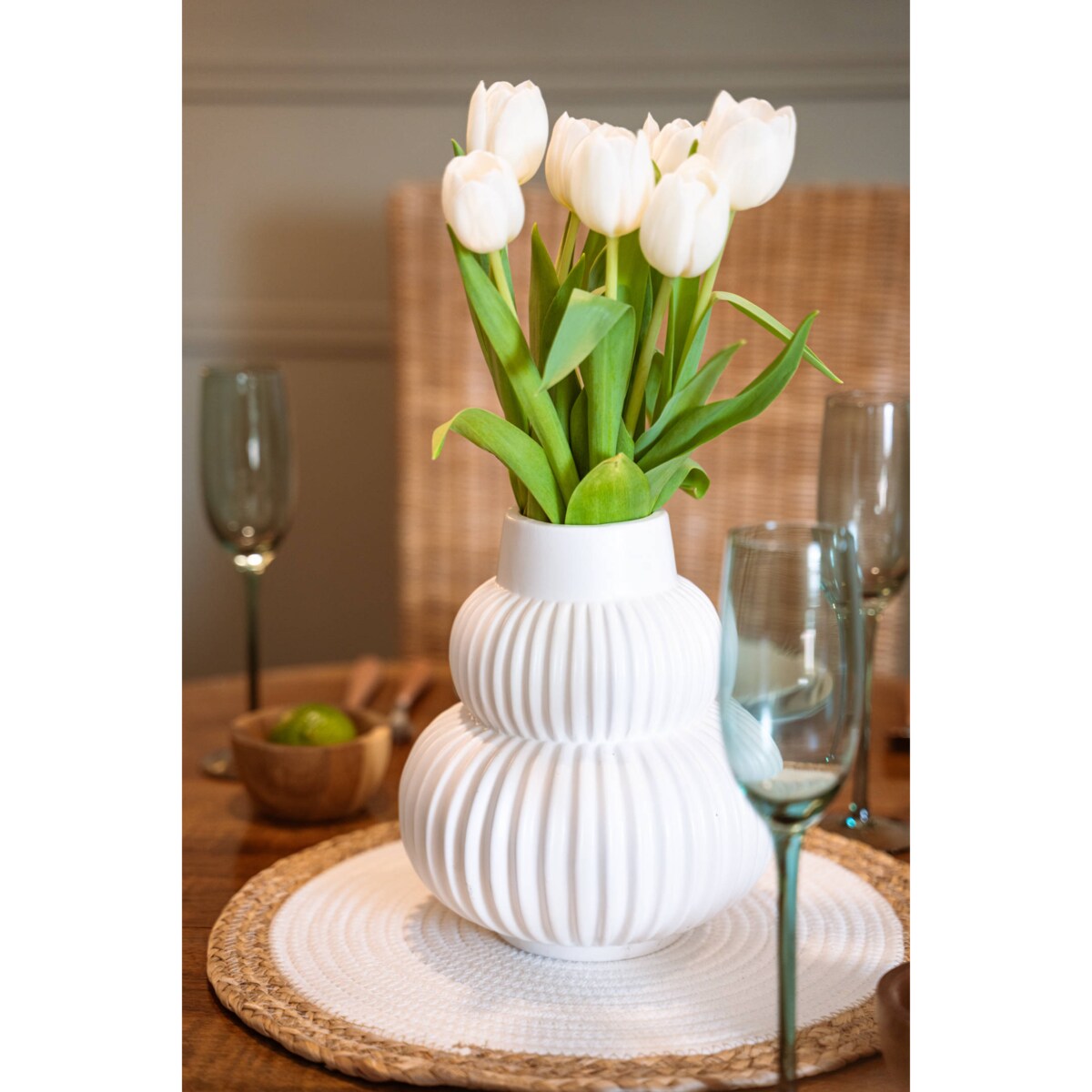 Wazon na kwiaty OVAL, ceramiczny, 21 cm