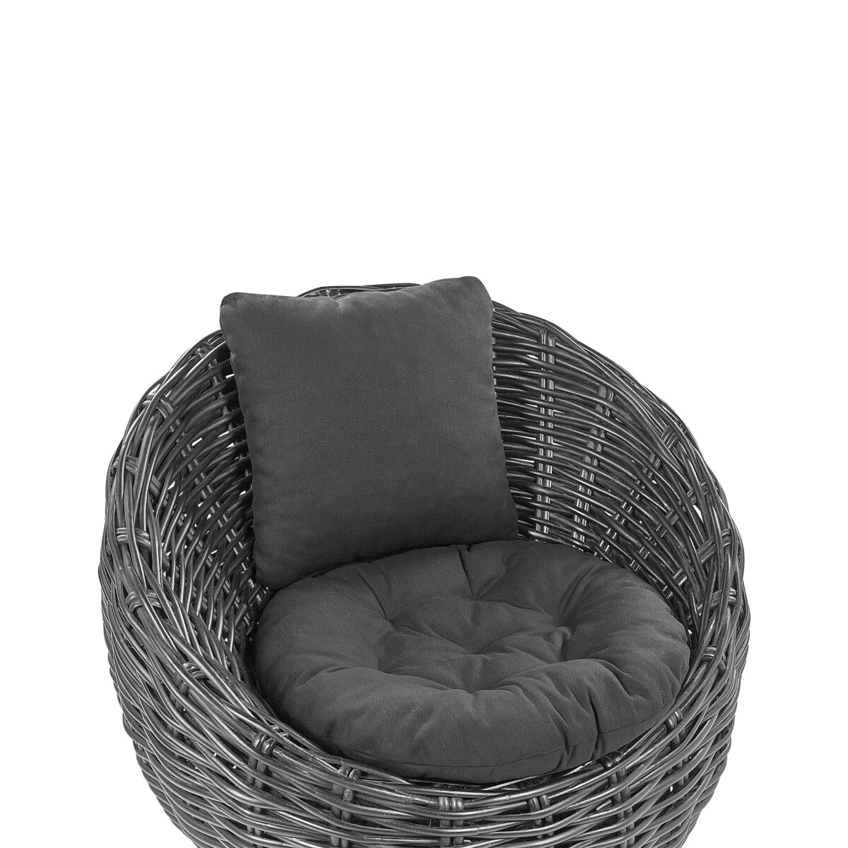 Fotel ogrodowy rattanowy czarny LERICI