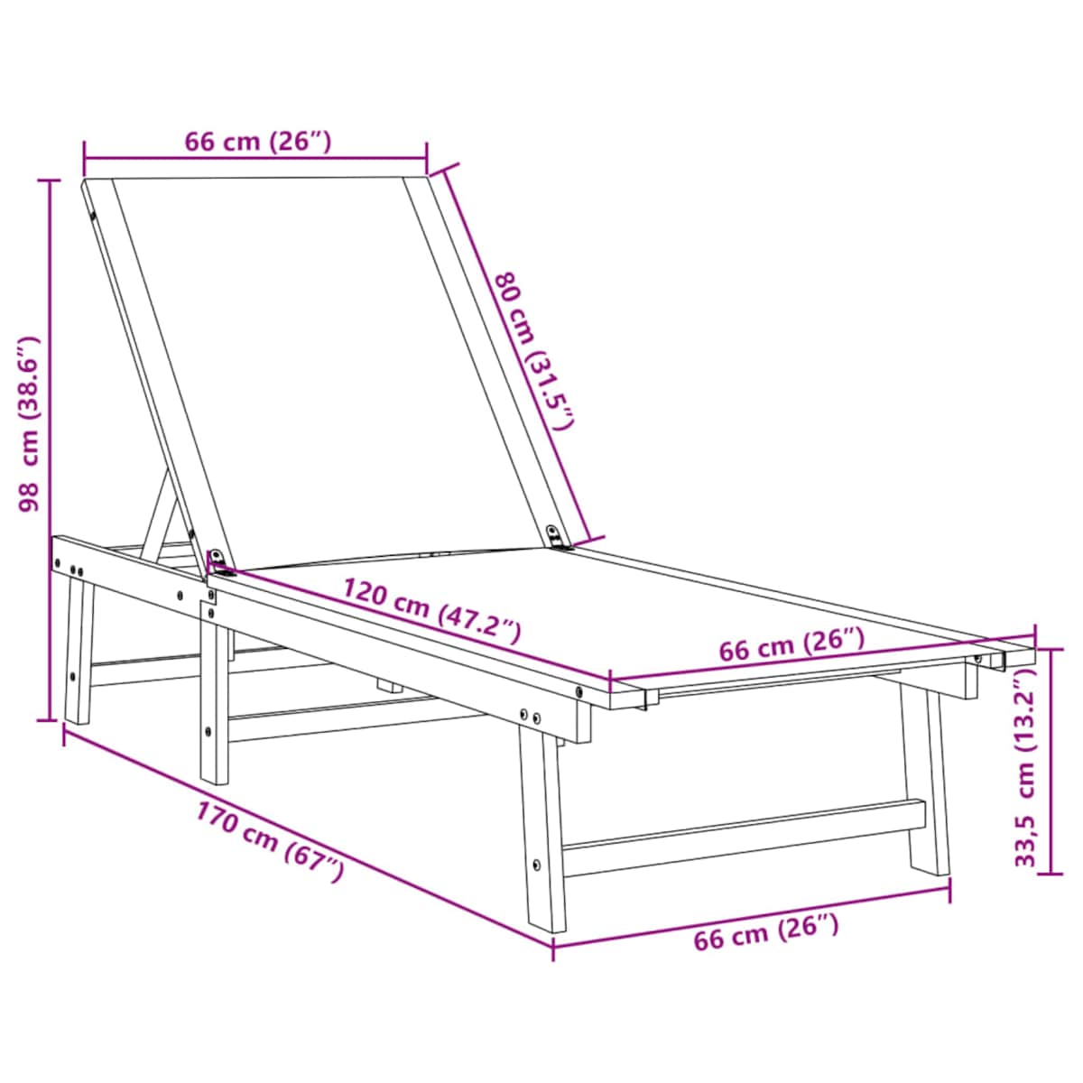 vidaXL Leżaki, 2 szt., niebieskie, lite drewno akacjowe i textilene