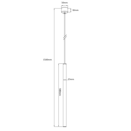 Minimalistyczna lampa wisząca Lungo do przedpokoju czarna