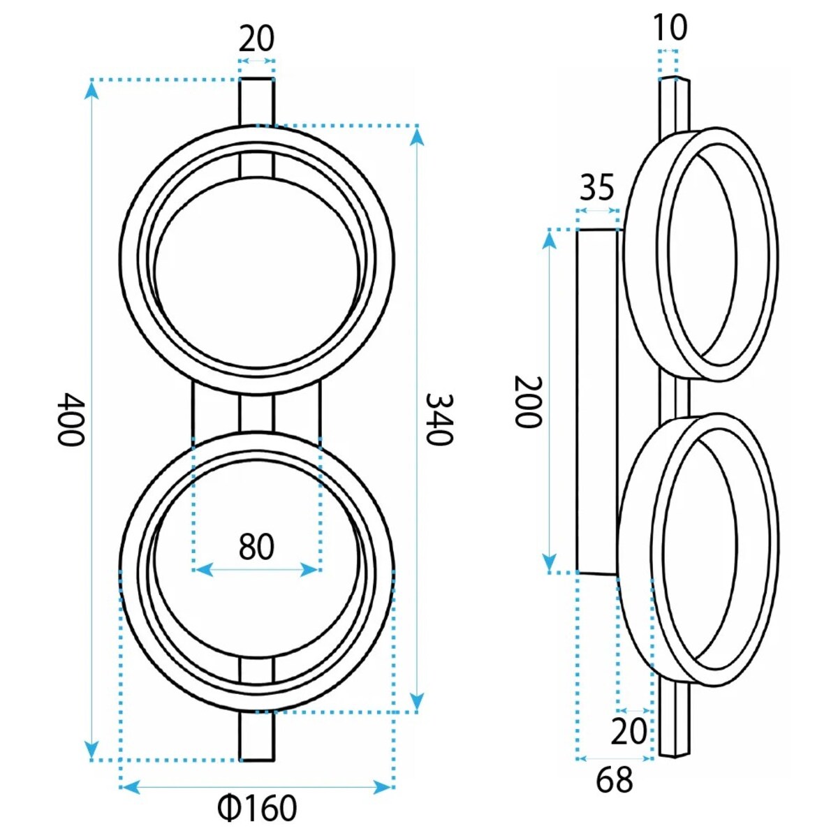 Kinkiet App1917-W Black Led Czarny, Metal, Tworzywo Sztuczne