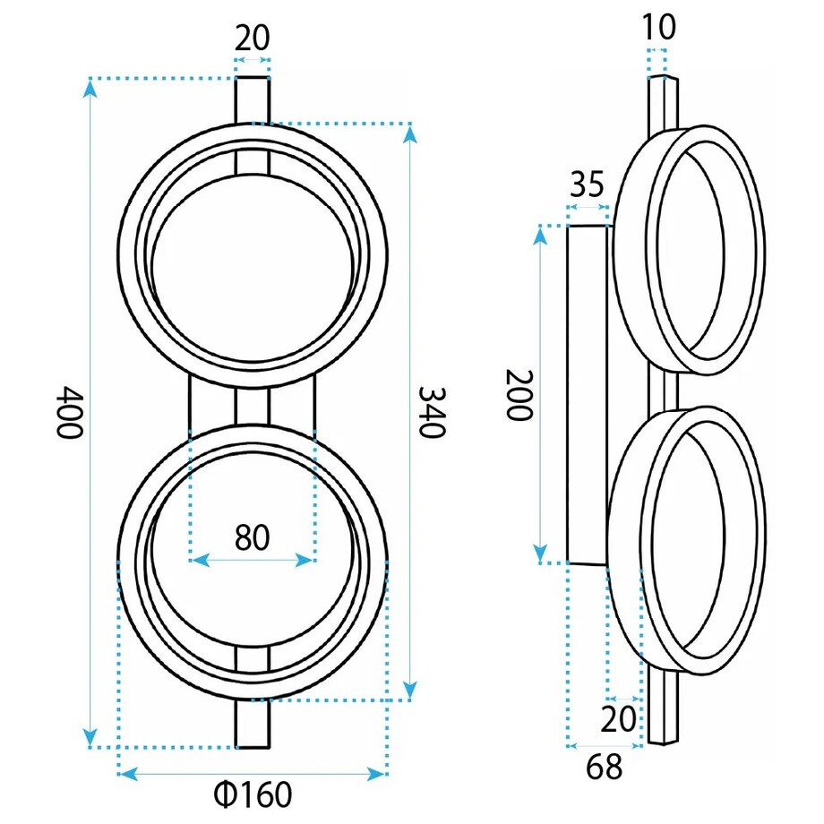 Kinkiet App1917-W Black Led Czarny, Metal, Tworzywo Sztuczne