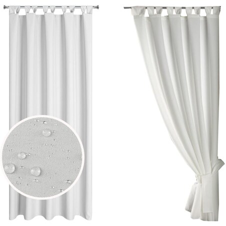 Zasłona Ogrodowa Tarasowa Taras 155 x 220 Biała Garden na Rzep do Altany