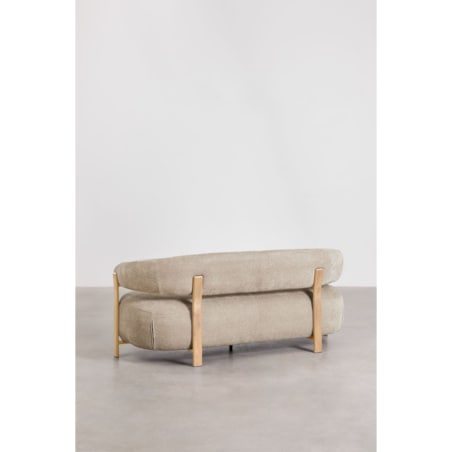 Sofa dwuosobowa z tkaniny szenilowej i metalu, Jolie, kawa z mlekiem