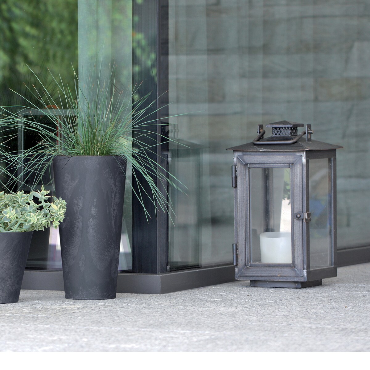 Donice Ogrodowe Donica Ogrodowa Wysoka Okrągła Na Taras Do Domu 38,1 Cm