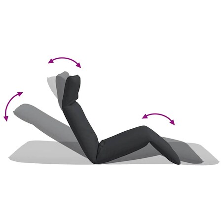 vidaXL Leżak składany czarny 175x54x8,5 cm Oxford Fabric