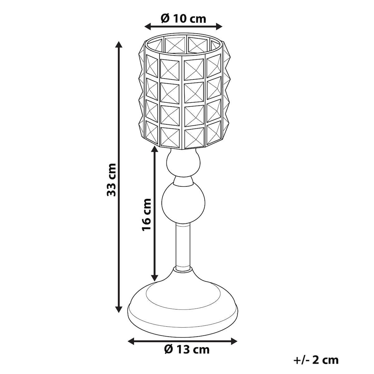 Świecznik AVORD Szkło 33 cm Srebrny
