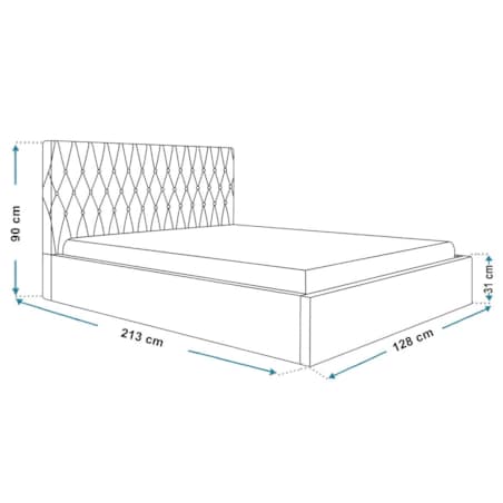Łóżko jednoosobowe 120x200 OLDO 3 guziki kryształki- butelkowa zieleń