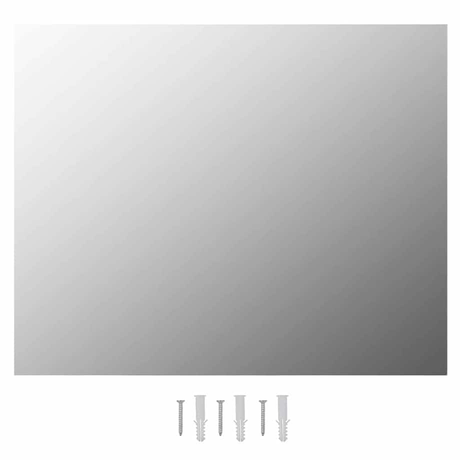 vidaXL Lustro ścienne z lampkami LED, bez ramy, prostokątne, szklane