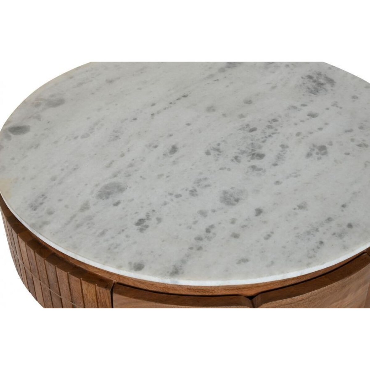 Ława okrągła z lamelami 45x85 cm DUNGH brązowa