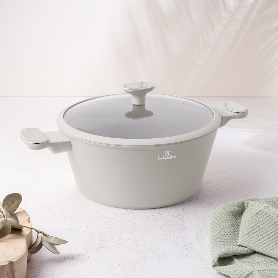 Garnek z pokrywką 28 cm BerlingerHaus BH-8397 Sahara Marble Collection