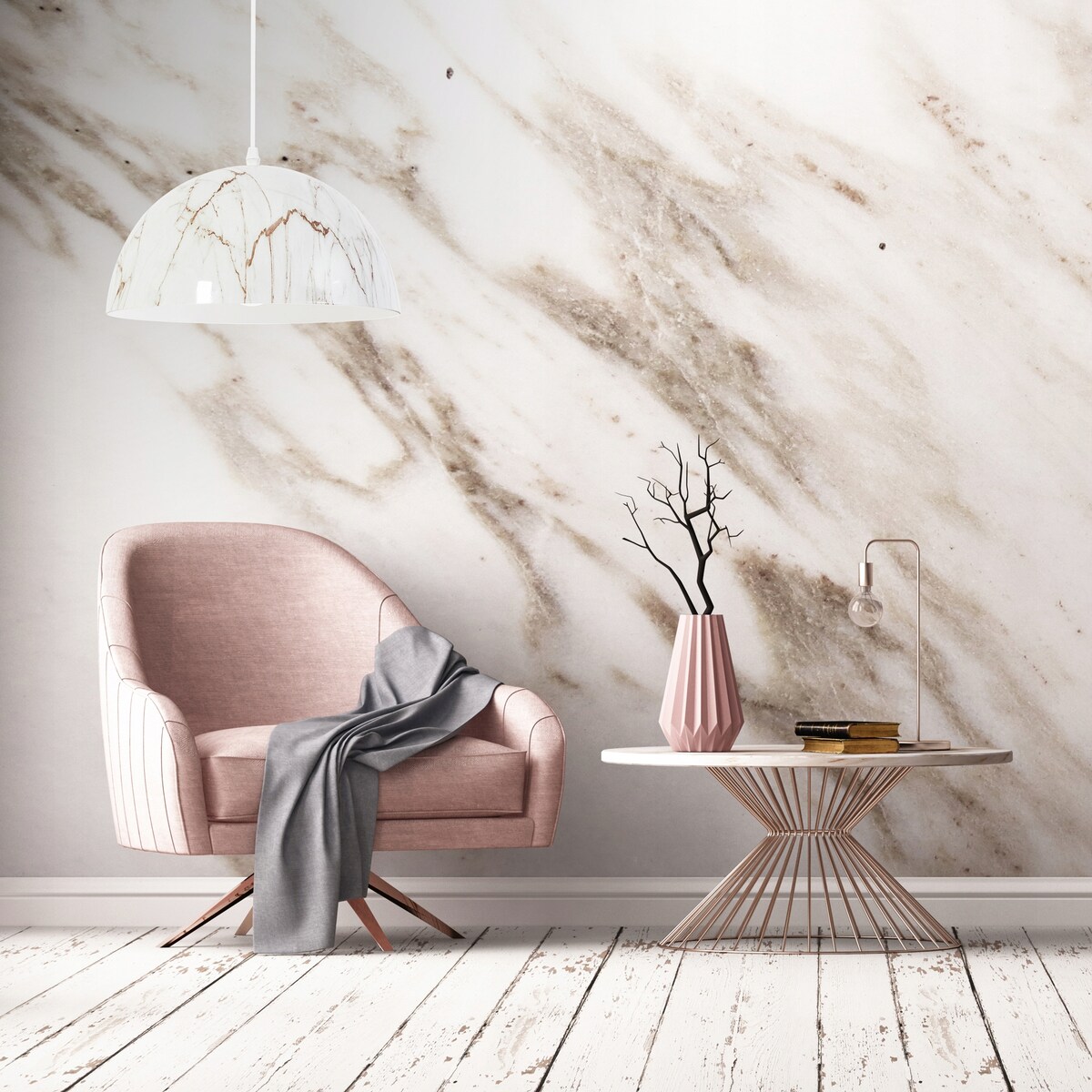 Lampa Sufitowa Wisząca Glamour Marmur Marble