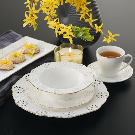 VILLA ITALIA Półmisek prostokątny porcelanowy 31,5 cm x 13 cm LORETTA