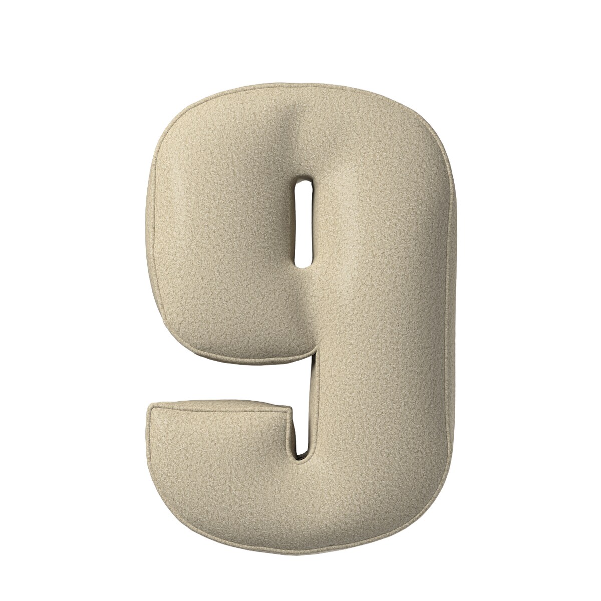 Poduszka Cyferka 9, jasny beż, 25 x 40 cm, Boucle