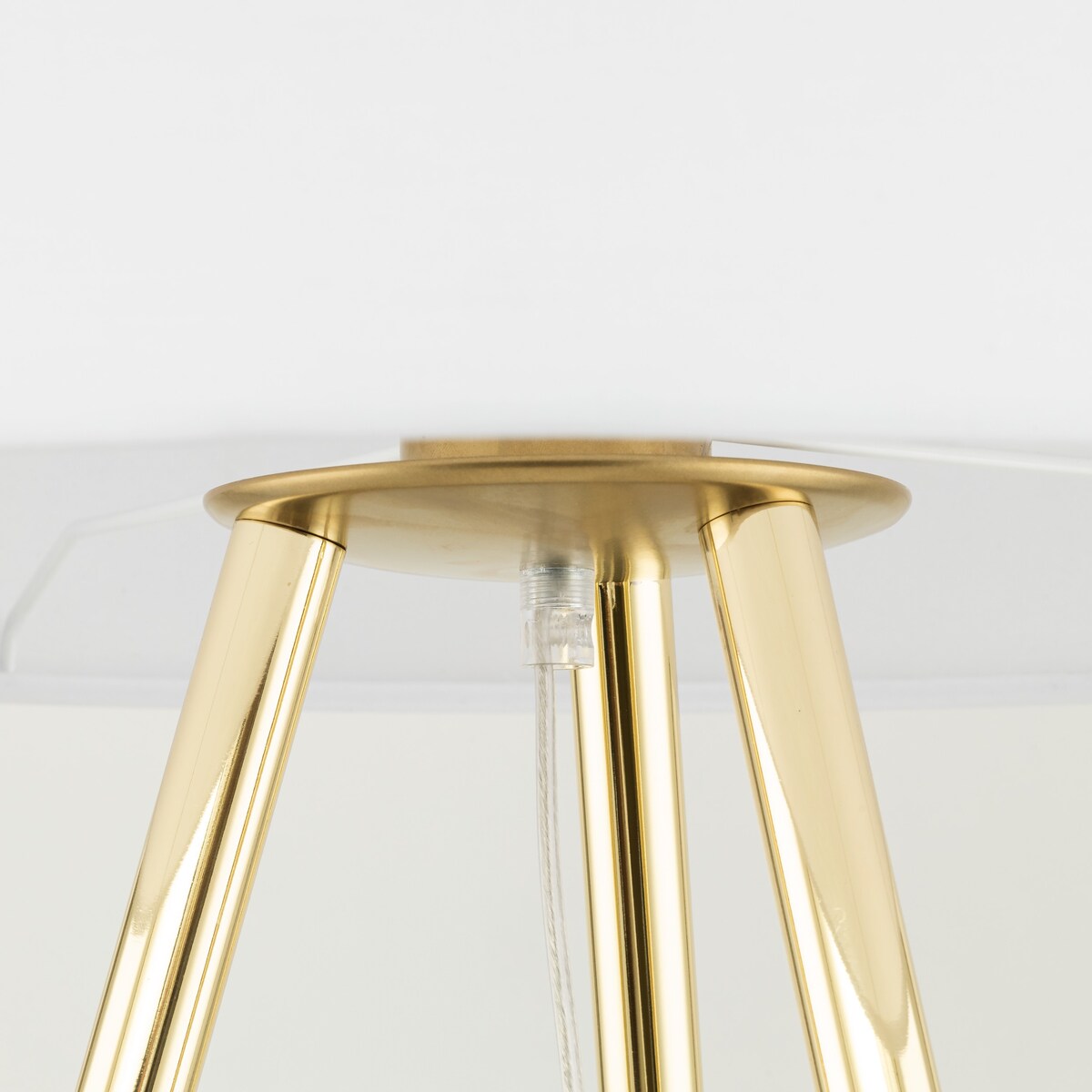 Lampa podłogowa TK Lighting UMBERTO WHITE GOLD 6637 biała-złota 150 cm E27 do salonu i sypialni