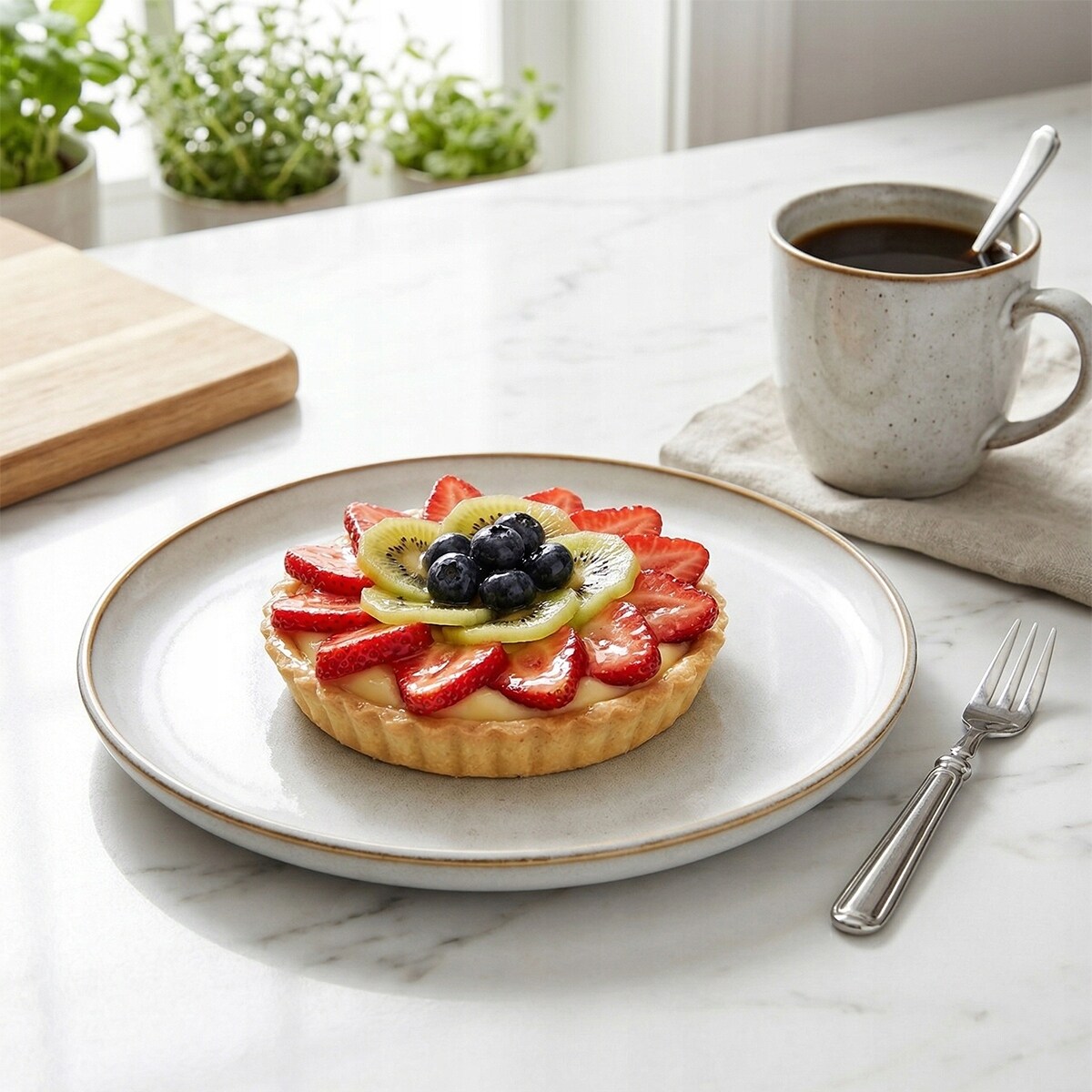 TALERZ DESEROWY SZARY 20cm CERAMICZNY TALERZYK SERWIS NA SZTUKI CIASTO