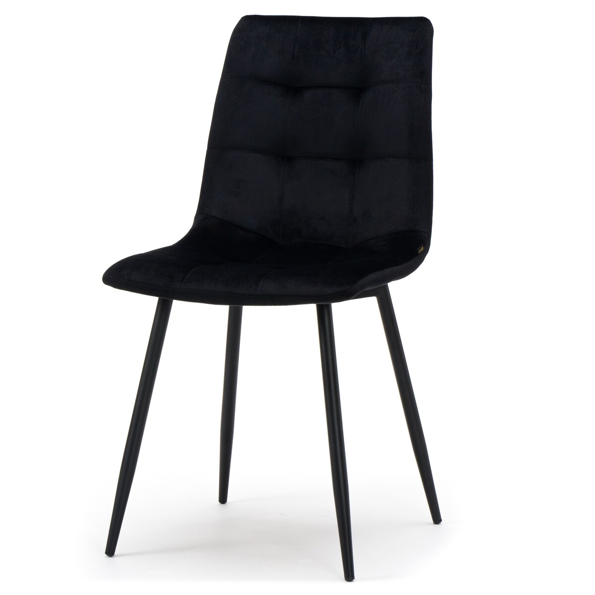 Krzesło tapicerowane pikowane welurowe do salonu jadalni PARMA czarna