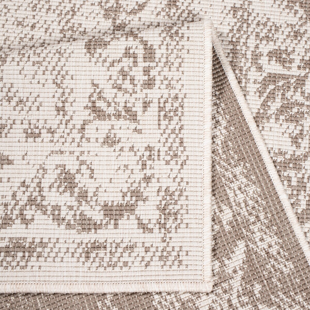 Funkcjonalny dywan na zewnątrz i do wnętrz, dwustronny DUO 55770 Krem 120x170